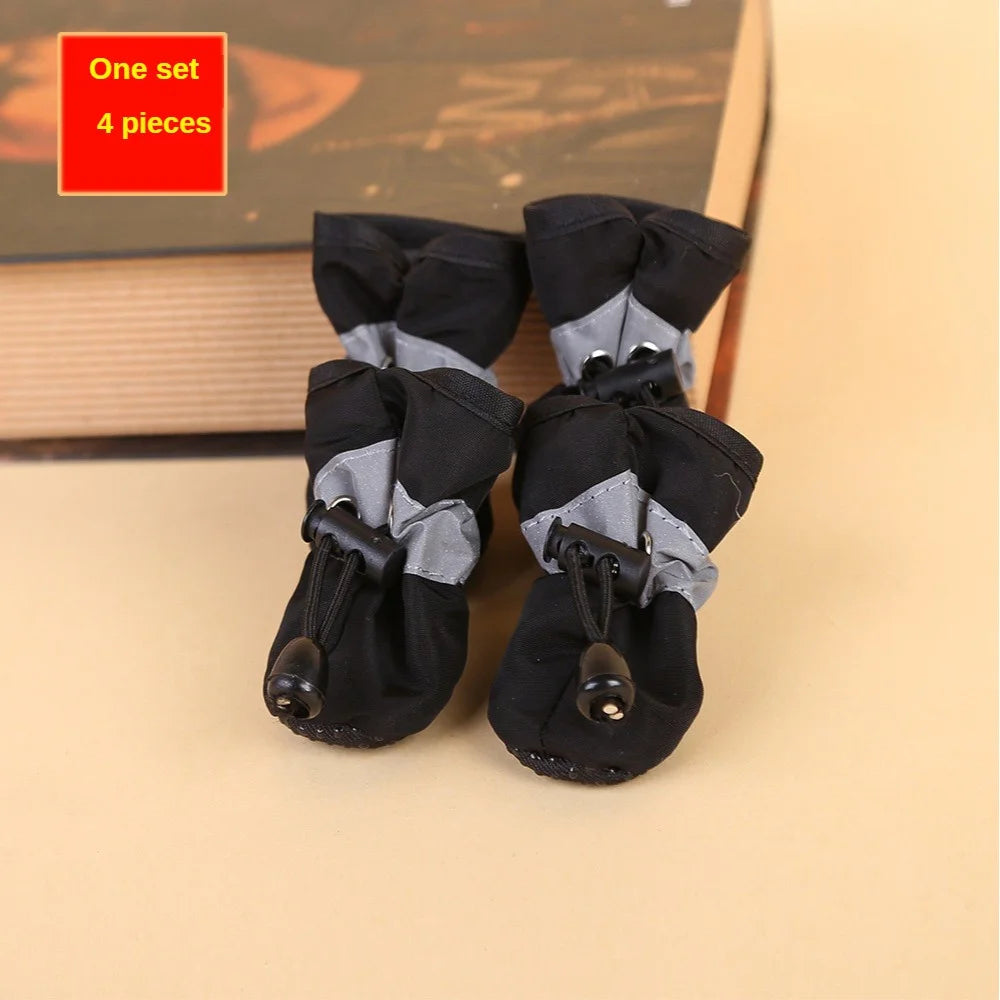 4pcs Water-Resistant Dog Shoes for Small Dogs - Outdoor Rain Boots Protection Paws Dry