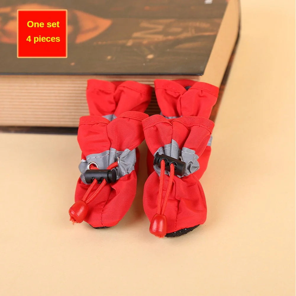 4pcs Water-Resistant Dog Shoes for Small Dogs - Outdoor Rain Boots Protection Paws Dry
