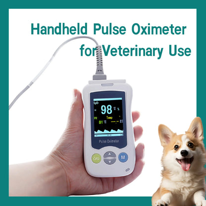 Handheld Pulse Oximeter Monitor for Pulse Rate and Oxygen Saturation Veterinary Medical SPO2 and PR