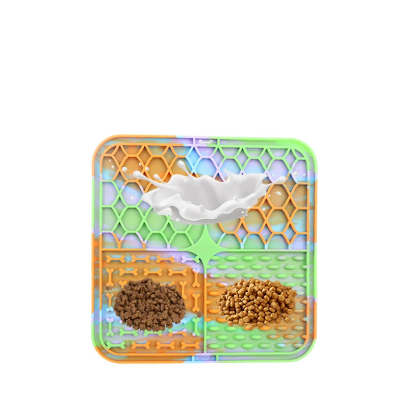Pet Lick Silicone Mat Slow Food Plate for Dogs Bathing Distraction Dog Sucker Feeder Supplies Training Bowl Universal Plastic