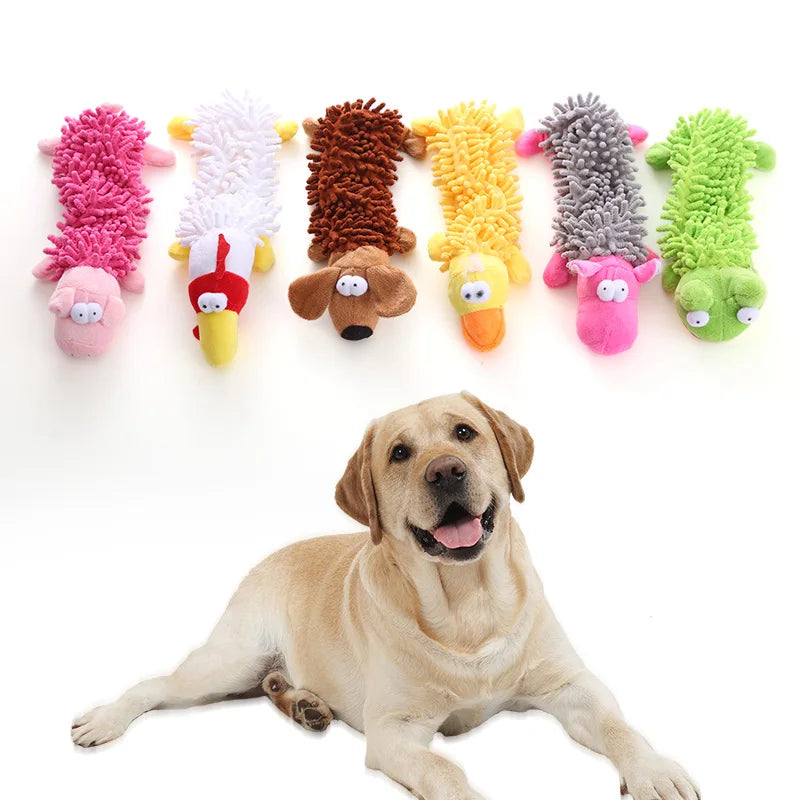 Plush Dog Toy with Sound - Interactive Squeak Toy for Dogs Fleece Shell Frog Hippo Design for Teeth Grinding And Chew Fun