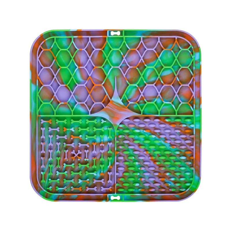 Pet Lick Silicone Mat Slow Food Plate for Dogs Bathing Distraction Dog Sucker Feeder Supplies Training Bowl Universal Plastic