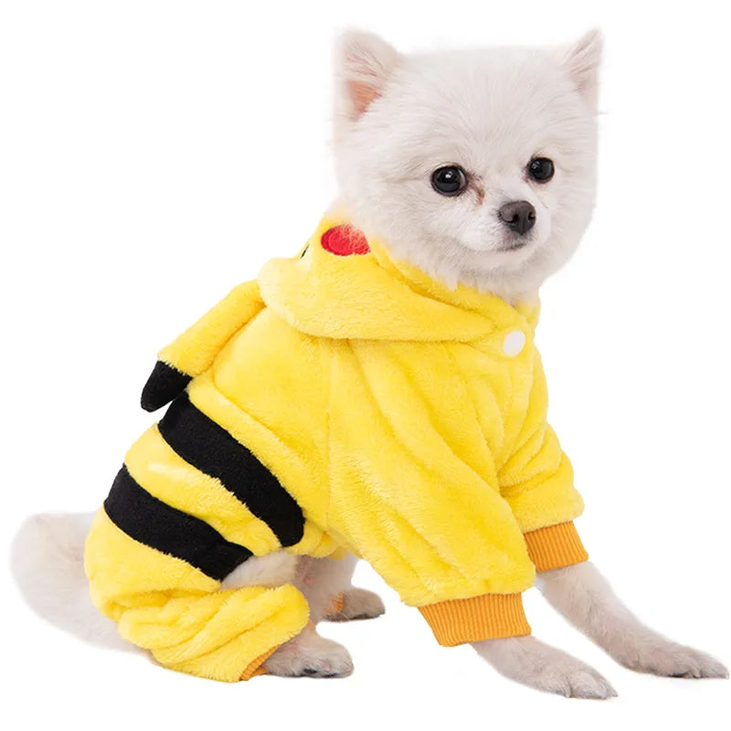 Soft Warm Fleece Dog Jumpsuit Pet Hoodie for Small Dogs Puppy Cats Chihuahua Yorkshire - Winter Costume Coats All Seasons