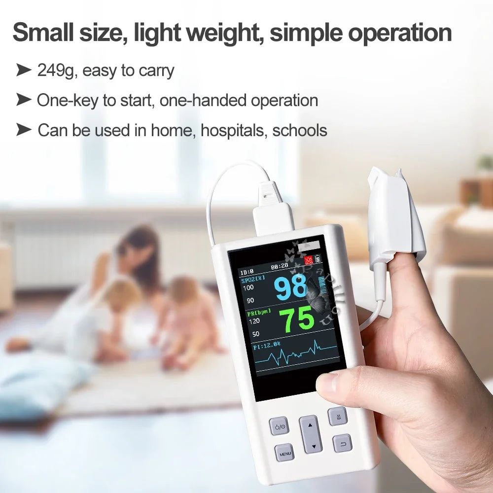 Pulse Oximeter Monitor for Heart Rate and Oxygen Saturation with Veterinary Medical