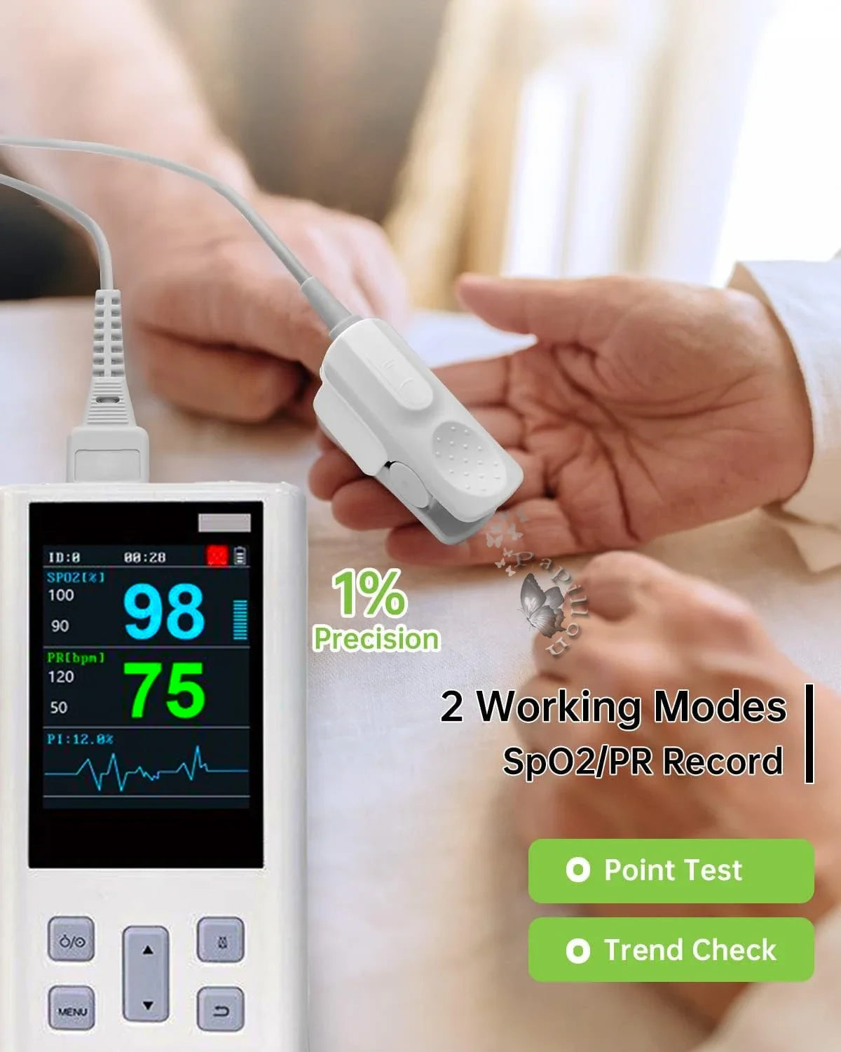 Pulse Oximeter Monitor for Heart Rate and Oxygen Saturation with Veterinary Medical