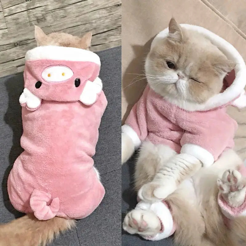 Soft Warm Fleece Dog Jumpsuit Pet Hoodie for Small Dogs Puppy Cats Chihuahua Yorkshire - Winter Costume Coats All Seasons