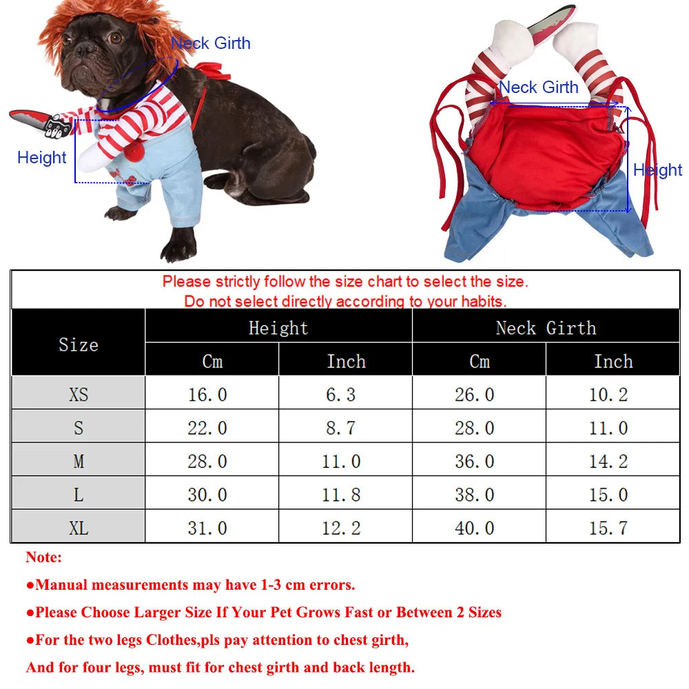 Funny Cat Halloween Cosplay Costume Soft Warm Polyester Jumpsuit for Small Medium Dogs - Creative Pet Party Outfit All Seasons