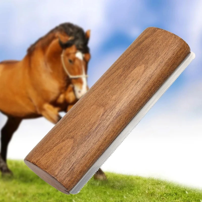 Wooden Horse grooming brush Scrapers Handle for Horse Shedding