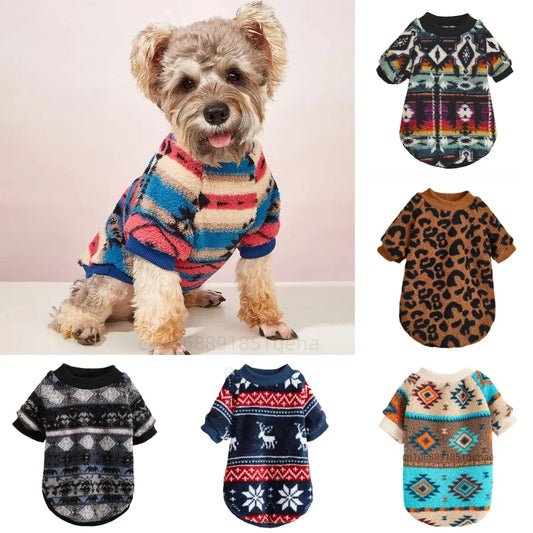 Plush Cat Dog Hoodies Thicken Pet Sweaters for Small Dogs Cats Kitten Pullovers Autumn Winter Sphynx Fashion Pet Clothing