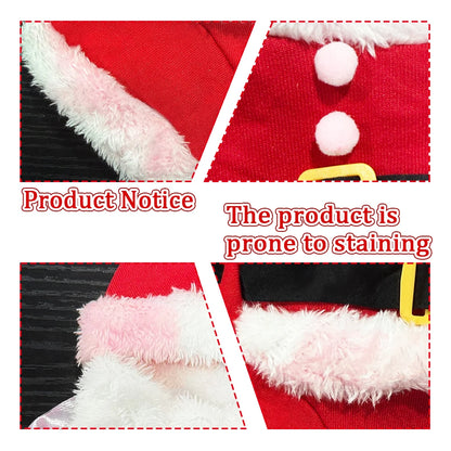 Cute Dog Santa Claus Outfit Christmas Costume for Small Dogs Cats