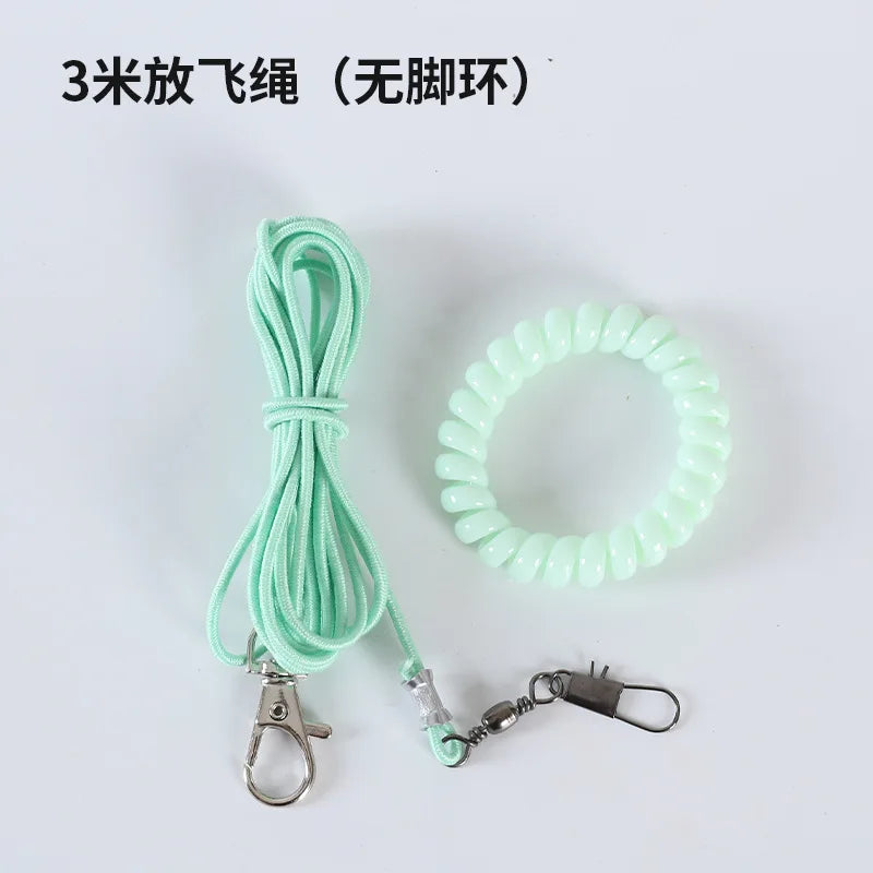 Parrot Bird Flying Training Leash Ultra-light Flexible Rope Anti-bite Leg Ring Harness Outdoor Macaw Cockatiel Starling 앵무새 장난감