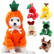 Cute Fruit Dog Hoodie Warm Fleece Pet Clothing for Small Dogs Puppy