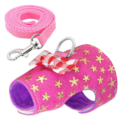Hamster  Bowtie Striped Star Harness Vest for small animal