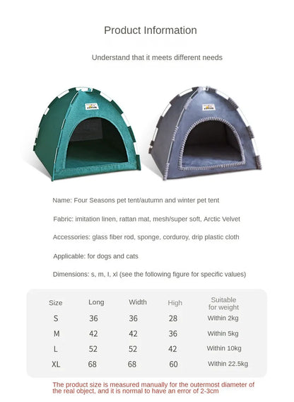 Universal Four Seasons house Pet Tent with Cool Mat for Cats | Dogs