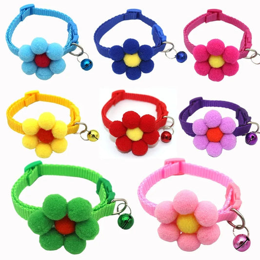 1PC Cute Cat Collar Small Puppy Collars Bow Kitten Cat Collar Bowknot Necklace with Bell for Dogs Chihuahua Pet Supplies