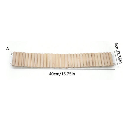 Hamster Habitat Climbing Wooden Bridge Cage Fence for Small Animals