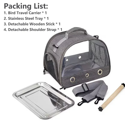 Multi-functional Portable Transport Bird Cage With Stainless Steel Tray for Small Pet