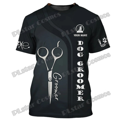 PLstar Cosmos Dog Groomer Pattern Grooming Personalized Name 3D Full Printed Mens t shirt Summer Unisex Casual Tee Shirt DW232
