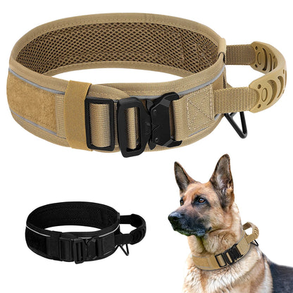 Military Tactical Pet Training Collars With Handle Strong For Medium Large Dogs