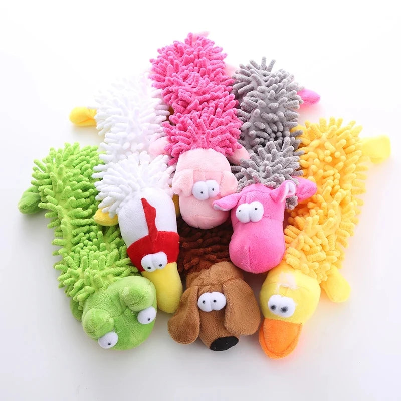 Plush Dog Toy with Sound - Interactive Squeak Toy for Dogs Fleece Shell Frog Hippo Design for Teeth Grinding And Chew Fun