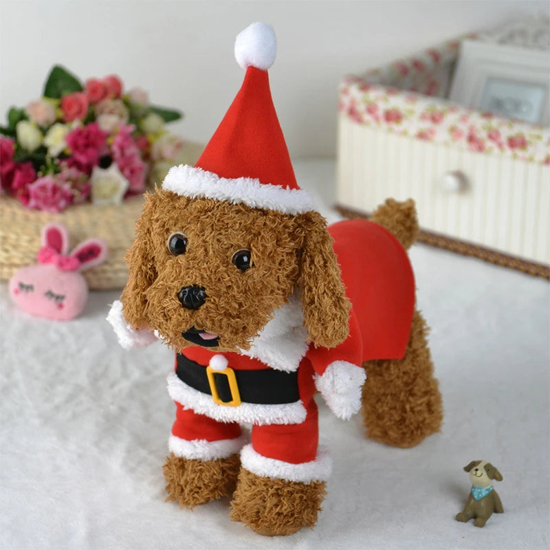 Cute Dog Santa Claus Outfit Christmas Costume for Small Dogs Cats