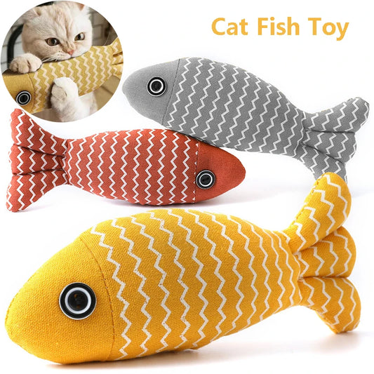 Interactive Cat Toy Fish Simulation Chew Pillow Kicker for Indoor Kittens Exercise & Fun No Battery Needed Cloth Material