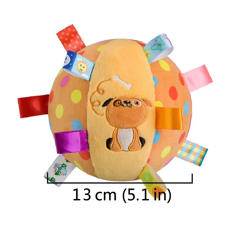 Interactive Ball Dog Toy for Aggressive Chewers Bite Resistant Plush with Handle And Bells Pet Training Supplies