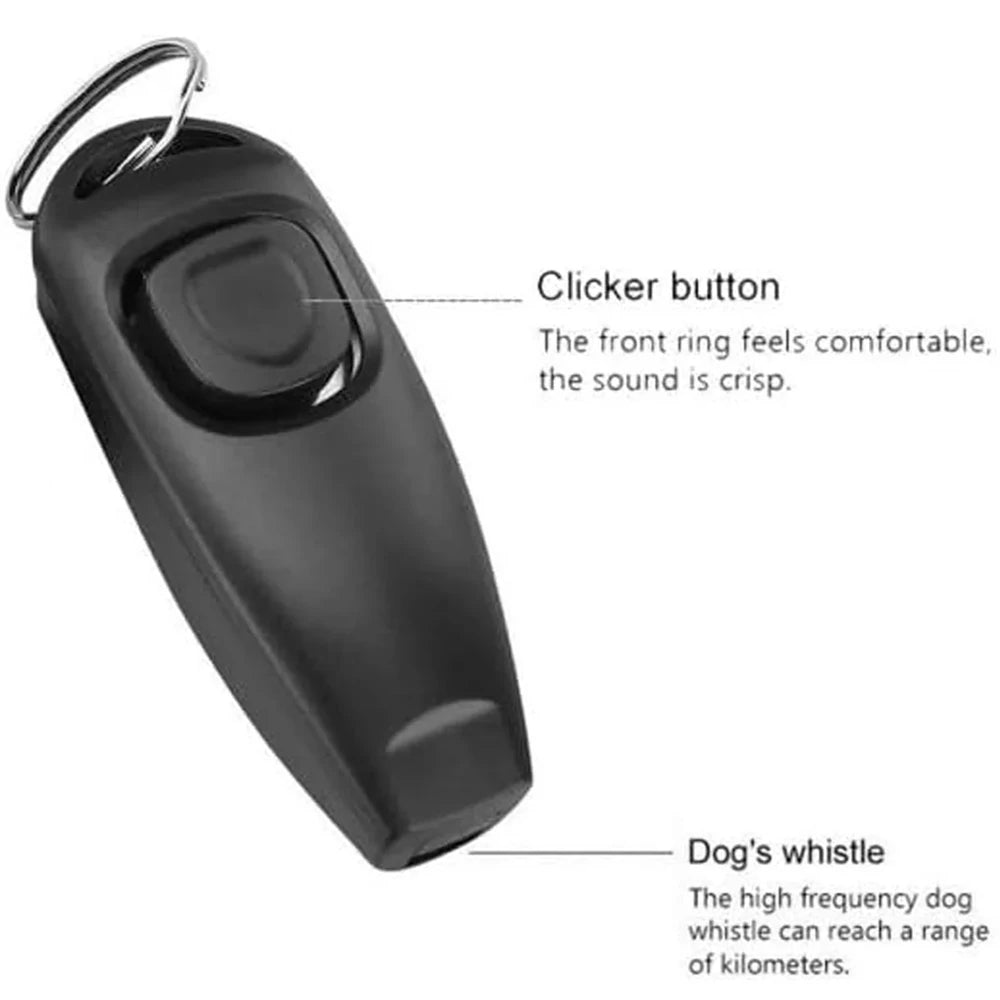 Dog Training Clicker with Whistle Key Ring And Wrist Strap Pet Supplies for Obedience Commands Short And Eye-catching