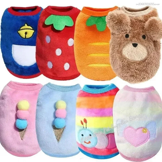 Warm Flannel Dog Vest Winter Jacket for Small Dogs And Cats Puppy Puffer Sweater Soft Pet Clothing X-Small Dog Accessories Supplies