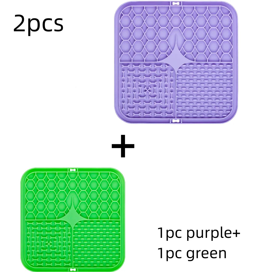 Pet Lick Silicone Mat Slow Food Plate for Dogs Bathing Distraction Dog Sucker Feeder Supplies Training Bowl Universal Plastic