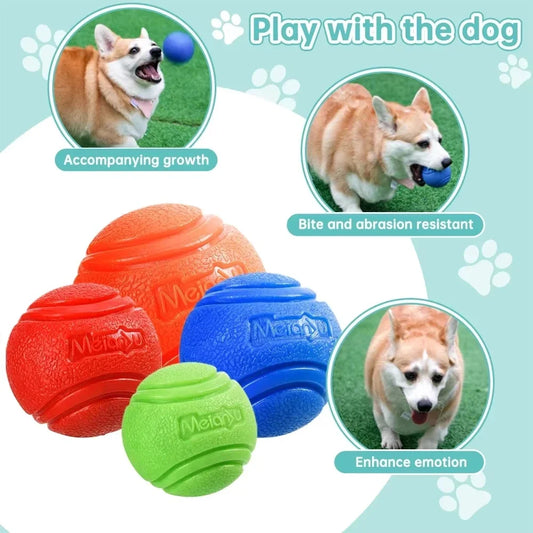 Bouncy Rubber Solid Ball Dog Toy for Small Medium Large Dogs Puppy - Outdoor Throwing Training Chew Toy