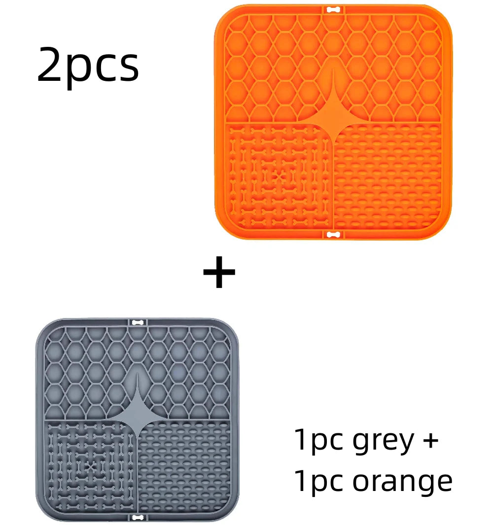 Pet Lick Silicone Mat Slow Food Plate for Dogs Bathing Distraction Dog Sucker Feeder Supplies Training Bowl Universal Plastic