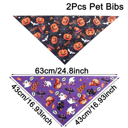 Halloween Ghost Triangle Scarf Bibs| Bandanas Dog accessoires