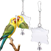 Hanging Acrylic Bird Cage Mirror Bird Accessory