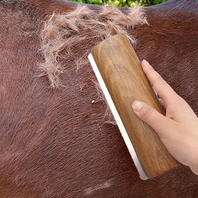 Wooden Horse grooming brush Scrapers Handle for Horse Shedding