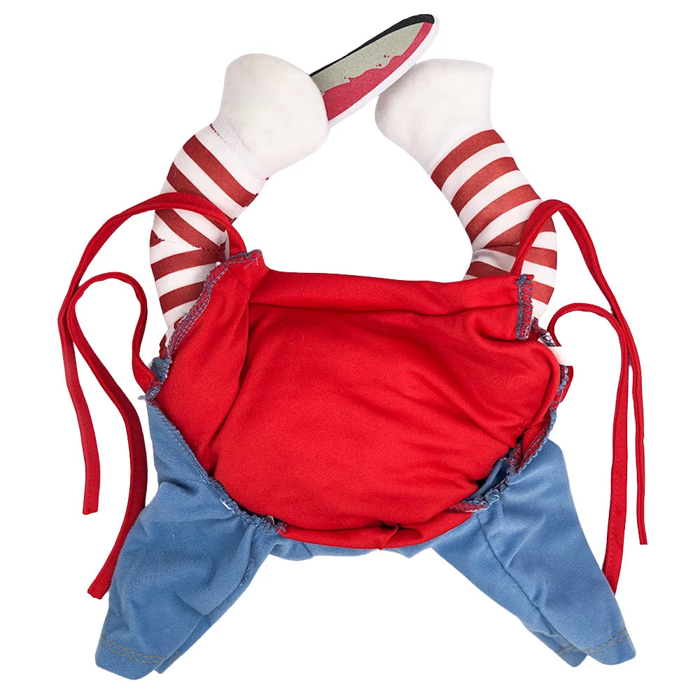 Funny Cat Halloween Cosplay Costume Soft Warm Polyester Jumpsuit for Small Medium Dogs - Creative Pet Party Outfit All Seasons