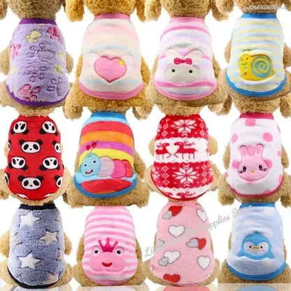 Warm Flannel Dog Vest Winter Jacket for Small Dogs And Cats