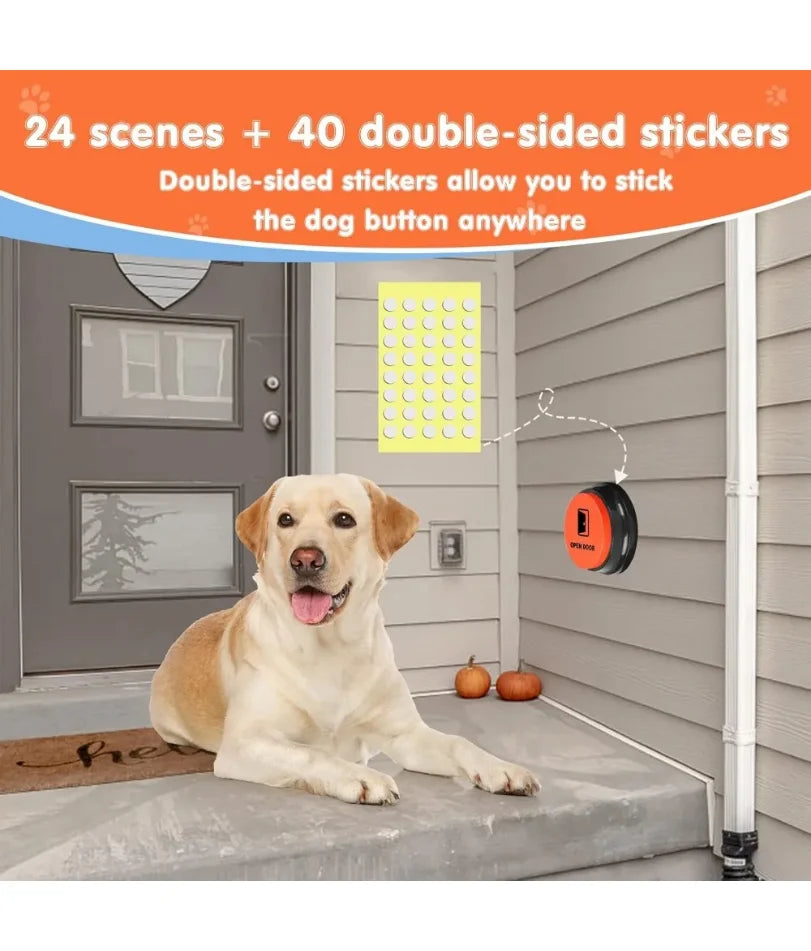 Dog Communication Button Set – 8 Recordable Sound Buttons + Mat, Patterns & Batteries Included