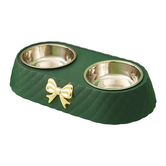 Pet Supplies Bow-tie Bowknot Cats Food Bowl