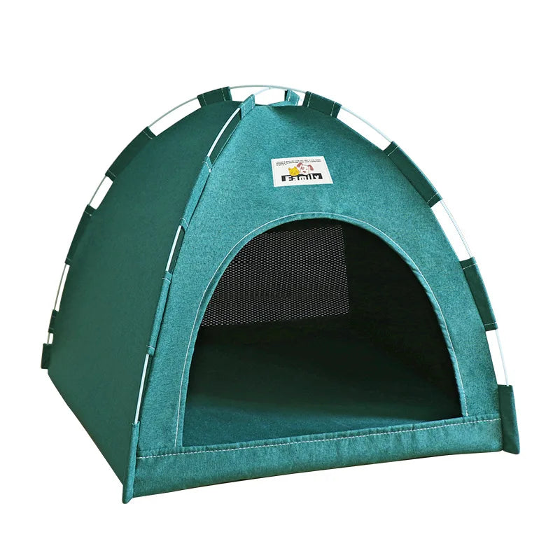 Foldable Cat House Universal Four Seasons Pet Tent with Cool Mat Portable Breathable Outdoor Nest for Cats And Small Dogs