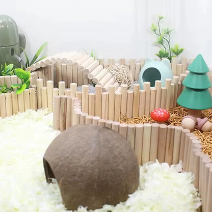 Hamster Habitat Climbing Wooden Bridge Cage Fence for Small Animals