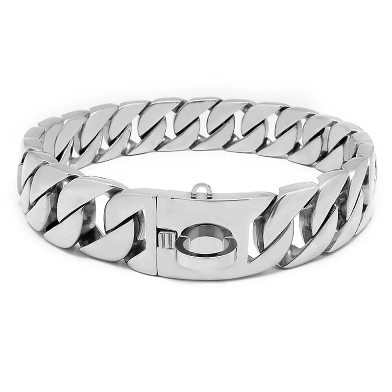 Strong Metal Dog Chain Collars Stainless Steel Pet Training Choke Collar For Large Dogs Pitbull Bulldog Silver Gold Show Collar
