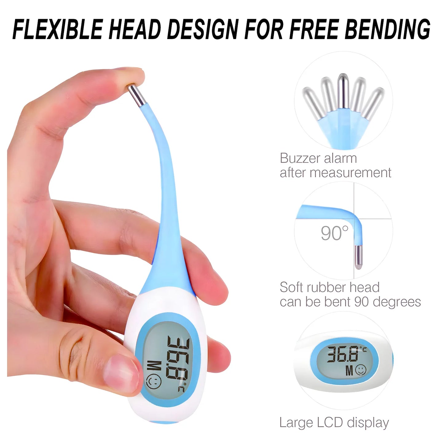 Professional LED Electronic Safe Wet Dry  Veterinary Thermometer
