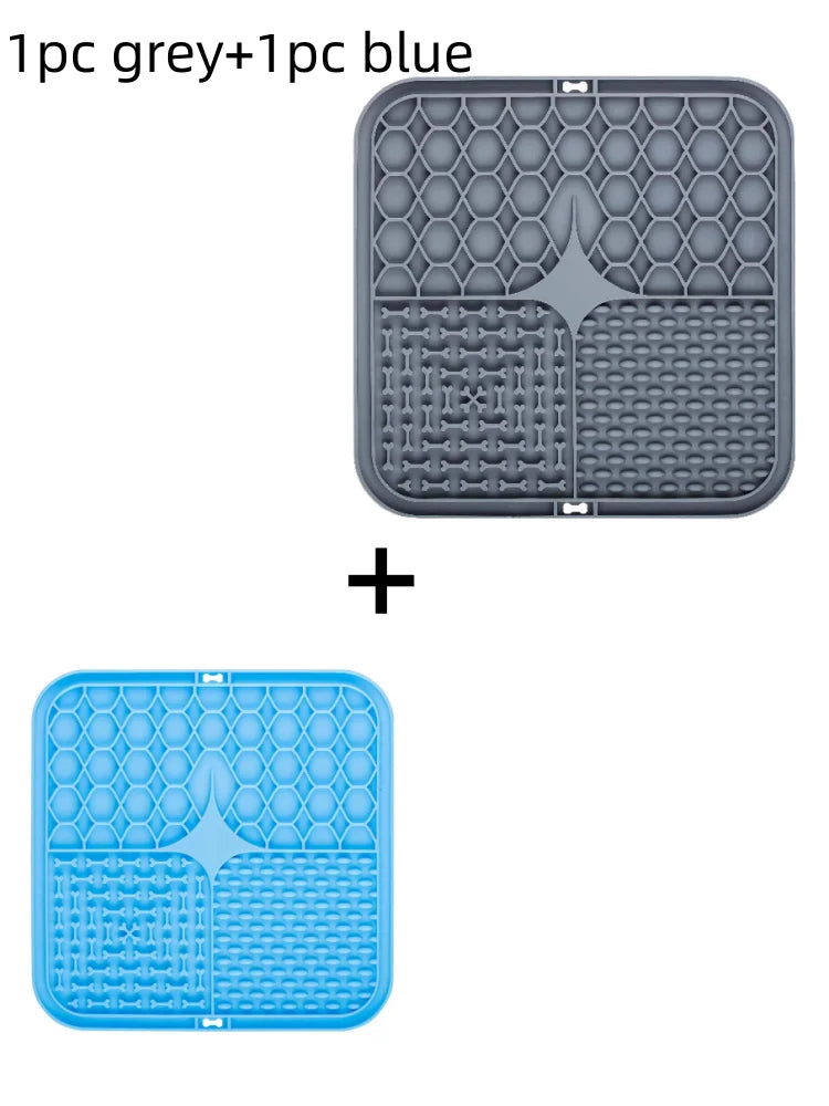 Pet Lick Silicone Mat Slow Food Plate for Dogs Bathing Distraction Dog Sucker Feeder Supplies Training Bowl Universal Plastic