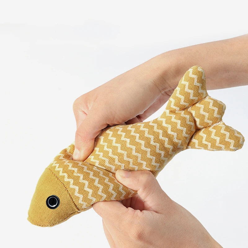 Interactive Cat Toy Fish Simulation Chew Pillow Kicker for Indoor Kittens Exercise & Fun No Battery Needed Cloth Material