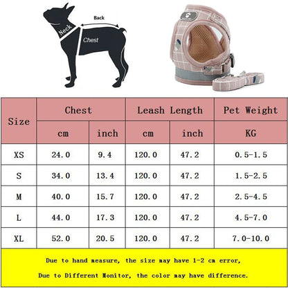 Dog Reflective Harness and Leash Set for Small Dogs | Cats