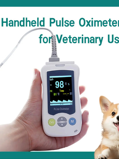Handheld Pulse Oximeter Monitor for Pulse Rate and Oxygen Saturation Veterinary Medical SPO2 and PR