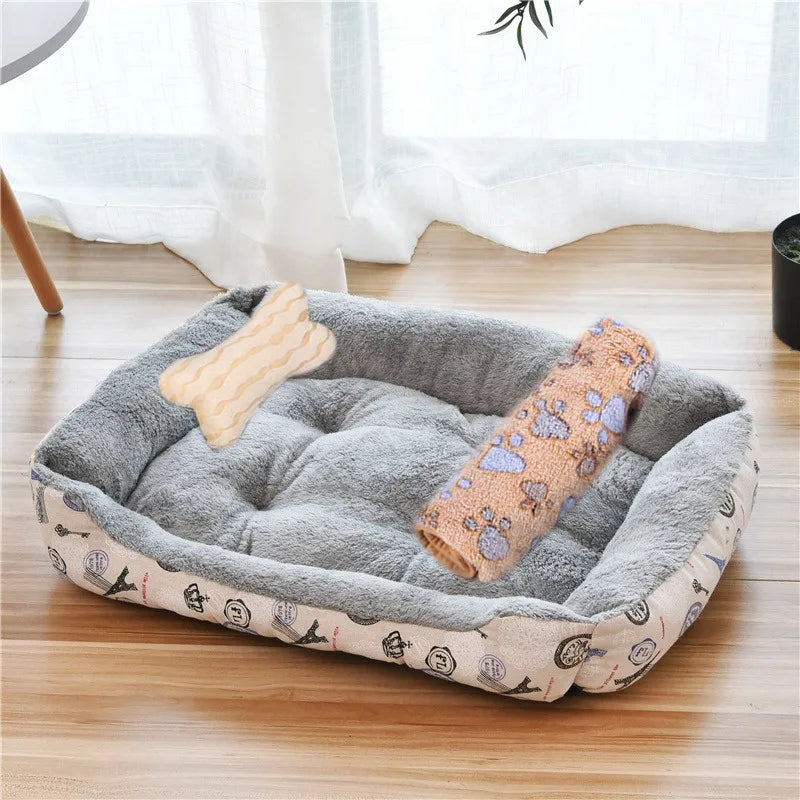 Winter Warm Pet's Kennels Washable Dog Net Bed House Four Seasons Medium Small Dog Sofa Bed Cushion Pet Supplies