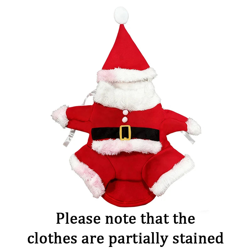 Santa Claus Christmas Pet Costume for Small Medium Dogs Cats