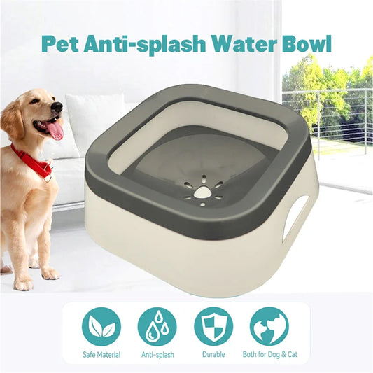1L Anti-Splash Dog Water Bowl Large Capacity Pet Drinking Bowls for Puppy Cat Plastic Waterer Pet Accessories